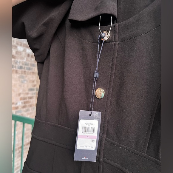 🆕 Tommy Hilfiger Black Women’s Scoop-Neck Scuba Crepe Office Dinner Dress Size 6 - Picture 14 of 16